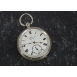 An Edward VII silver open faced pocket ‘Ludgate’ watch by J.W. Benson, case marked London 1901,