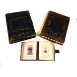 Carte De Visite: a small quantity of various images in one albums, not full, togther with two