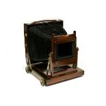 Thornton Pickard Imperial Camera, half plate format triple extension model with shutter and dark