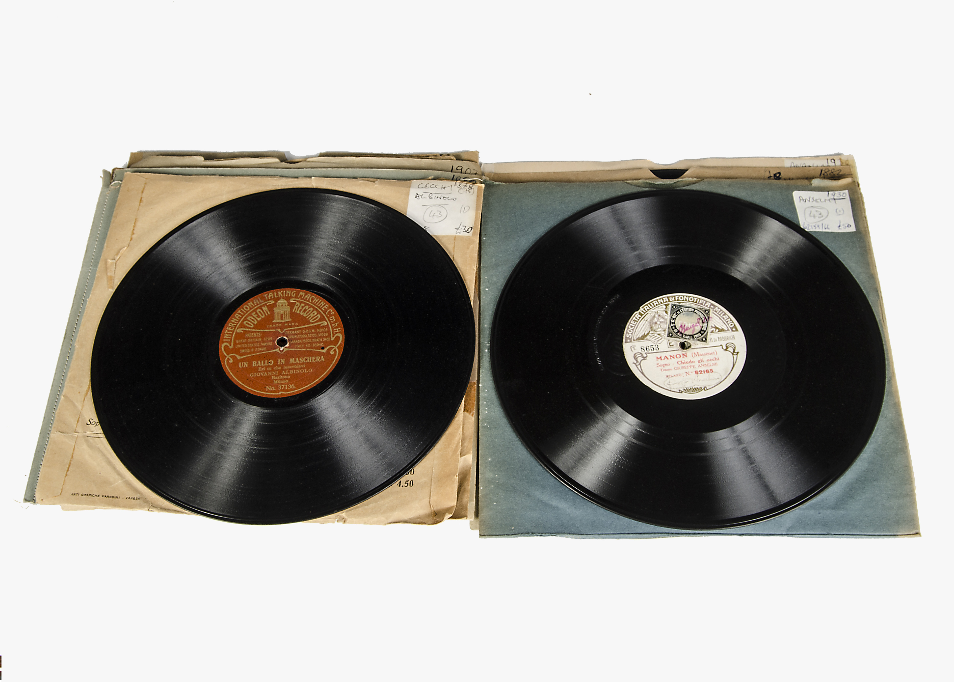 Fonotipia & Odeon records: Amato: Fono. 92505/6, 62172/3; Anselmi: 92159/60, 62164/5, Parlo-Odeon
