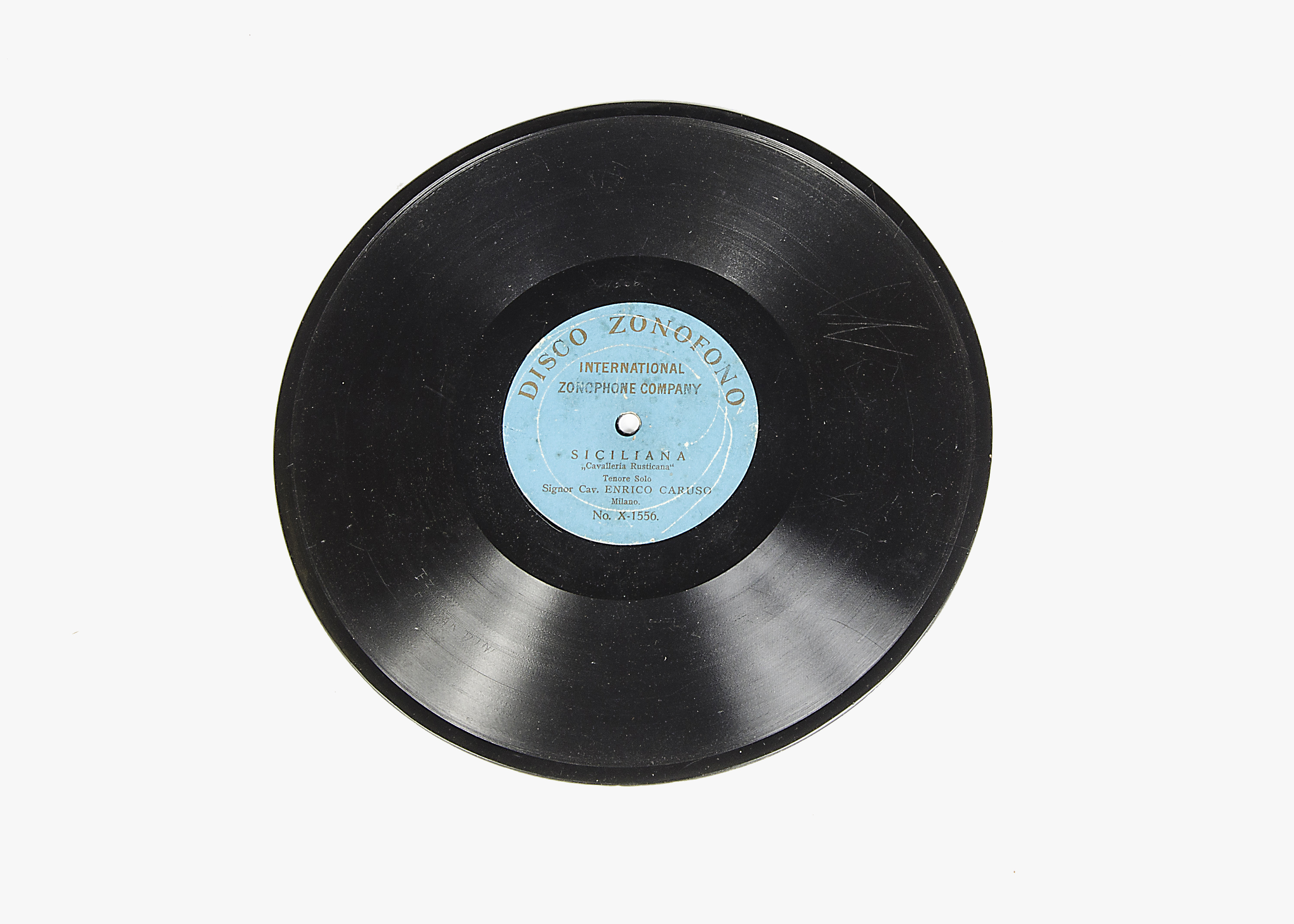 Caruso: blue Zonophone X-1556 Siciliana (AICC reverse) (scratches described on the cover as "