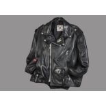 Rolling Stones: Official 'Voodoo Lounge' tour leather jacket with embroidered devilman logo and "