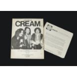 Cream: Original Life-Lines Fan Club promo booklet, sold with letter of enquiry for membership to The