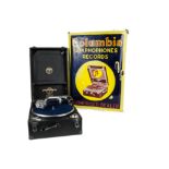 Portable gramophone: a Columbia Model 201 portable gramophone with No.15A soundbox, plano-reflex