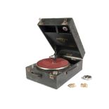 Portable gramophone: a Columbia Model 109a with Plano-reflex tone-arm, Songster soundbox and