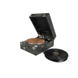 Portable gramophone: A Columbia Model 201 portable gramophone with No 9 soundbox, plano-reflex