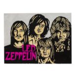 Led Zeppelin: Led Zeppelin, original artwork of mixed media, by John Judkins, signed and dated 72'