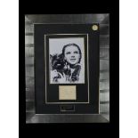 Wizard Oz / Judy Garland Autograph: Framed and glazed black and white print of Dorothy and Toto