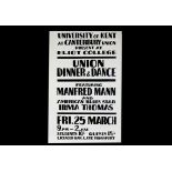 Ricky-Tick: Manfred Mann Canterbury Gig Poster: a Ricky-Tick promotion for Mann & Irma Thomas at