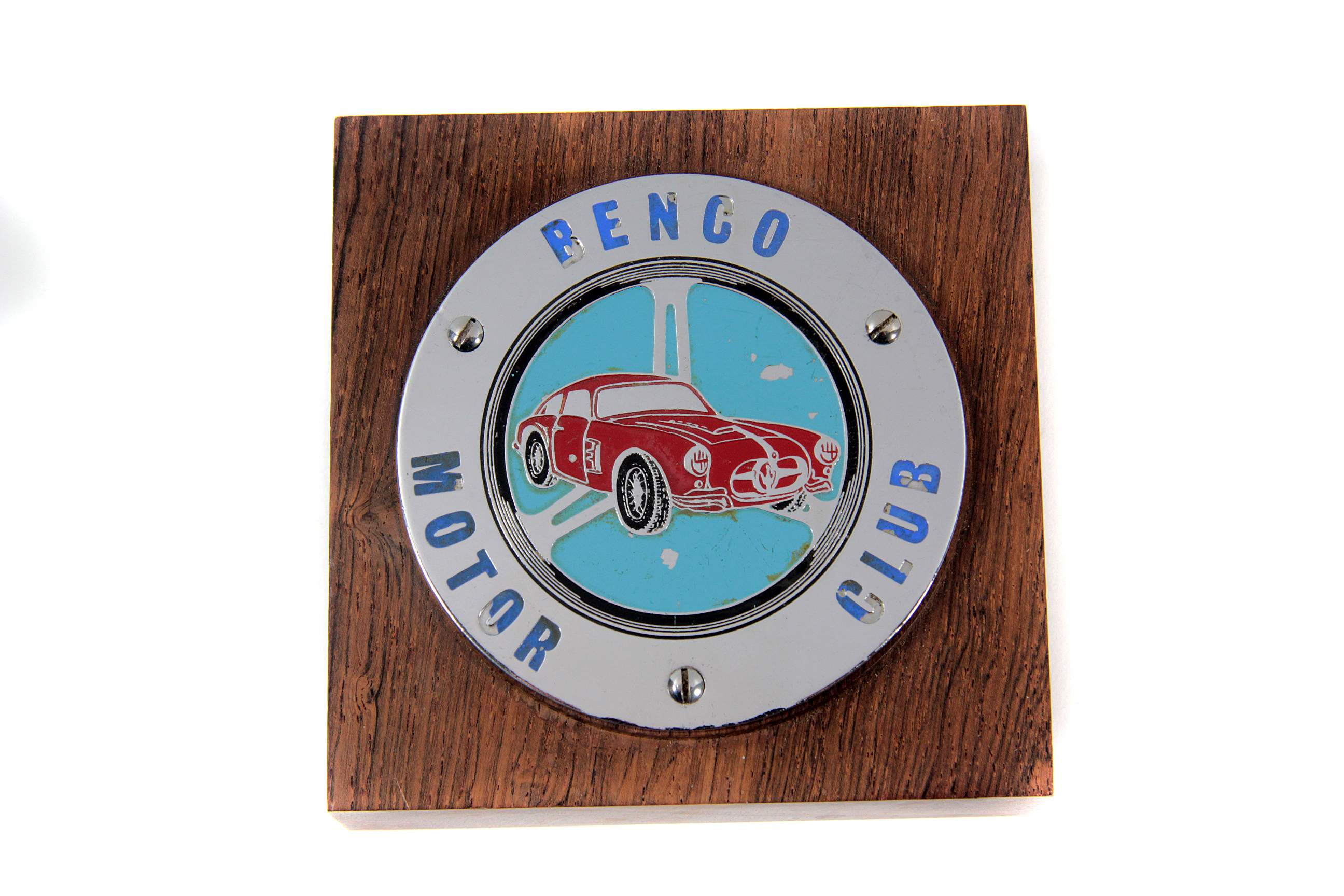 Benco Motor Club scarce member’s car badge c1950s: depicting Maserati A6GCS Berlinetta & steering-