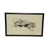 Russell Brockbank “Alfa Romeo 1750 Gran Sport”: An original cartoon drawing believed for “The