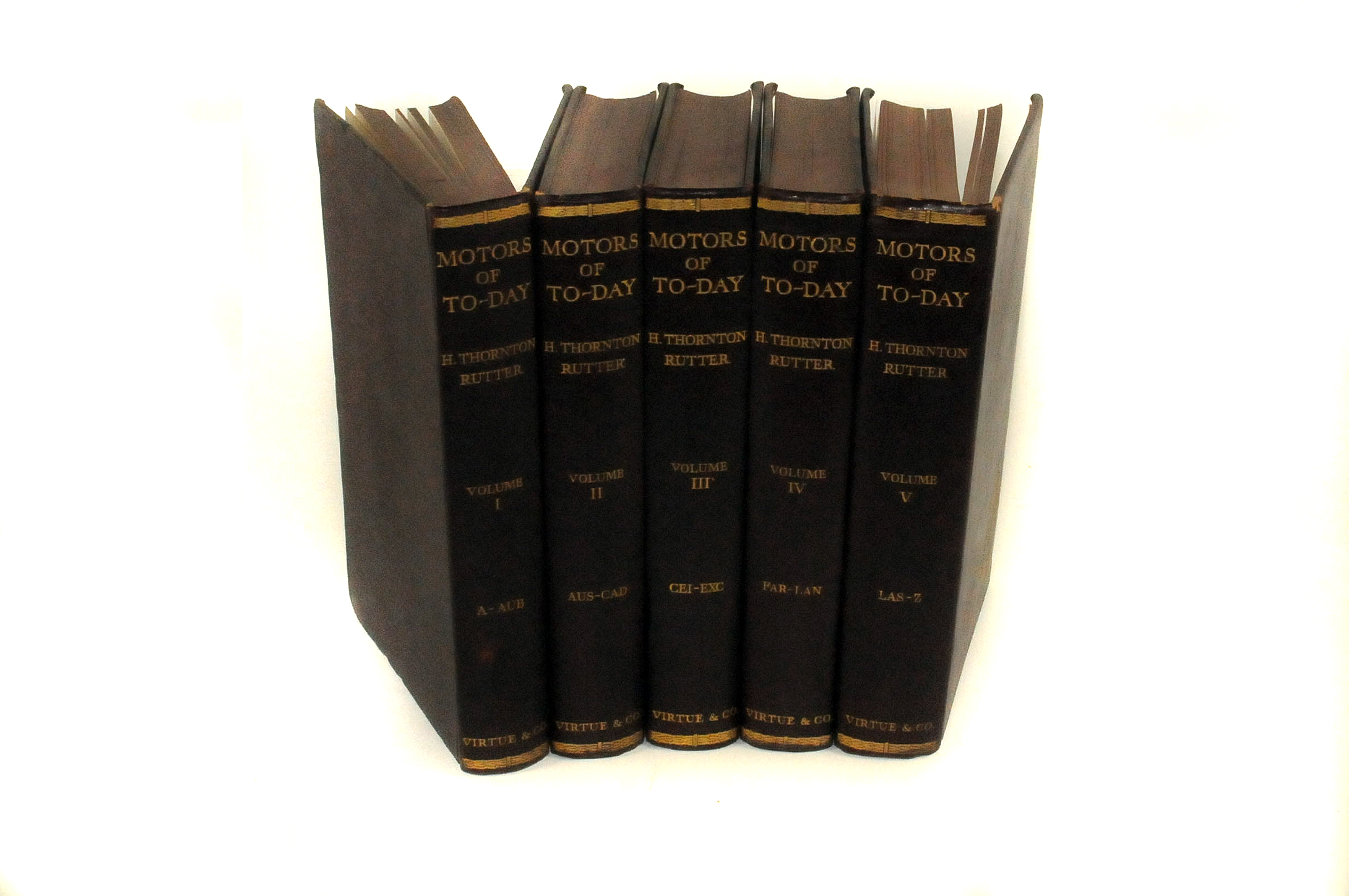 Motors of Today (H. Thornton Rutter) Edition in five volumes c1920s: ex-libris Vintage Sports Car