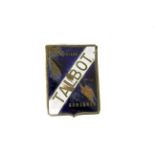 Talbot France An original pre-war radiator badge c1930s: enamel on nickelled brass with backing-