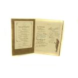 “The London Aerodrome Hendon First Annual Dinner 1914”: A rare original celebration signed Menu