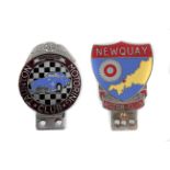 Taunton Motor Club & Newquay Motor Club: Two member’s car badges c1950s, both with decorative enamel