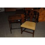 A 19th century single drawer side table, and an 18th century dining chair (2)