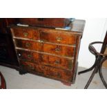A George I walnut and elm chest, of two over three drawers 97.5W AF With replacement bracket foot,