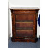 A Victorian walnut pier cabinet, with boxwood marquetry 88cm W
