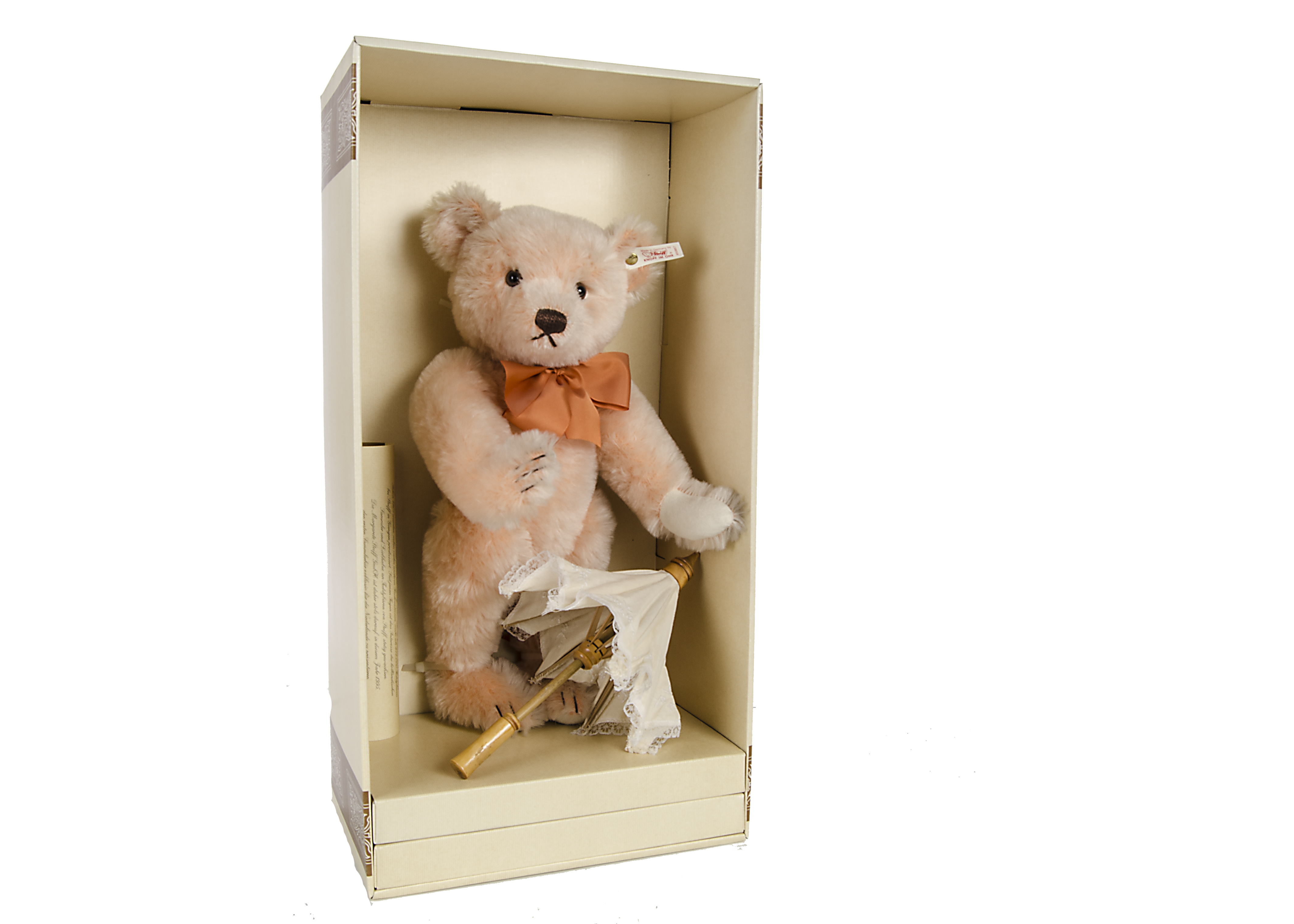 A Steiff Limited Edition Holland Bear 1995 Orange, 1268 of 1500, in original box with certificate