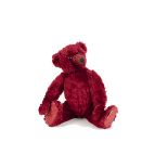 An extremely rare Farnell dark red mohair Teddy Bear, 1920s, with clear and black glass eye,