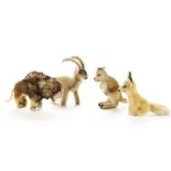 Steiff post - war Wild Animals: a Bison with script button and yellow cloth tag - 6in. (15cm.)