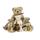 Six German Limited Edition Teddy Bears: Hermann - a golden, 464 of 2000 - 19in. (49cm.) high; two