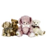 Four Limited Edition Merrythought Teddy Bears: a pink Cotton Candy Cheeky bear - 15in. (38cm.); a