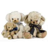 Three Merrythought Limited Edition Cheeky Teddy Bears: a Cloud Silk Cheeky, 223 of 1000 - 15in. (