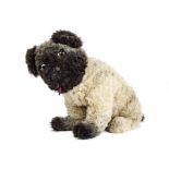 A rare gigantic Farnell Buster seated dog, 1930s, with thick brown and beige alpaca plush, large
