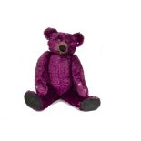 An extremely rare Chad Valley purple mohair Teddy Bear, 1930s, with central seam, pronounced clipped