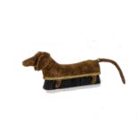 A rare Steiff Brush - Dax Dachshund, circa 1909, of brown velvet, black boot button eyes, very