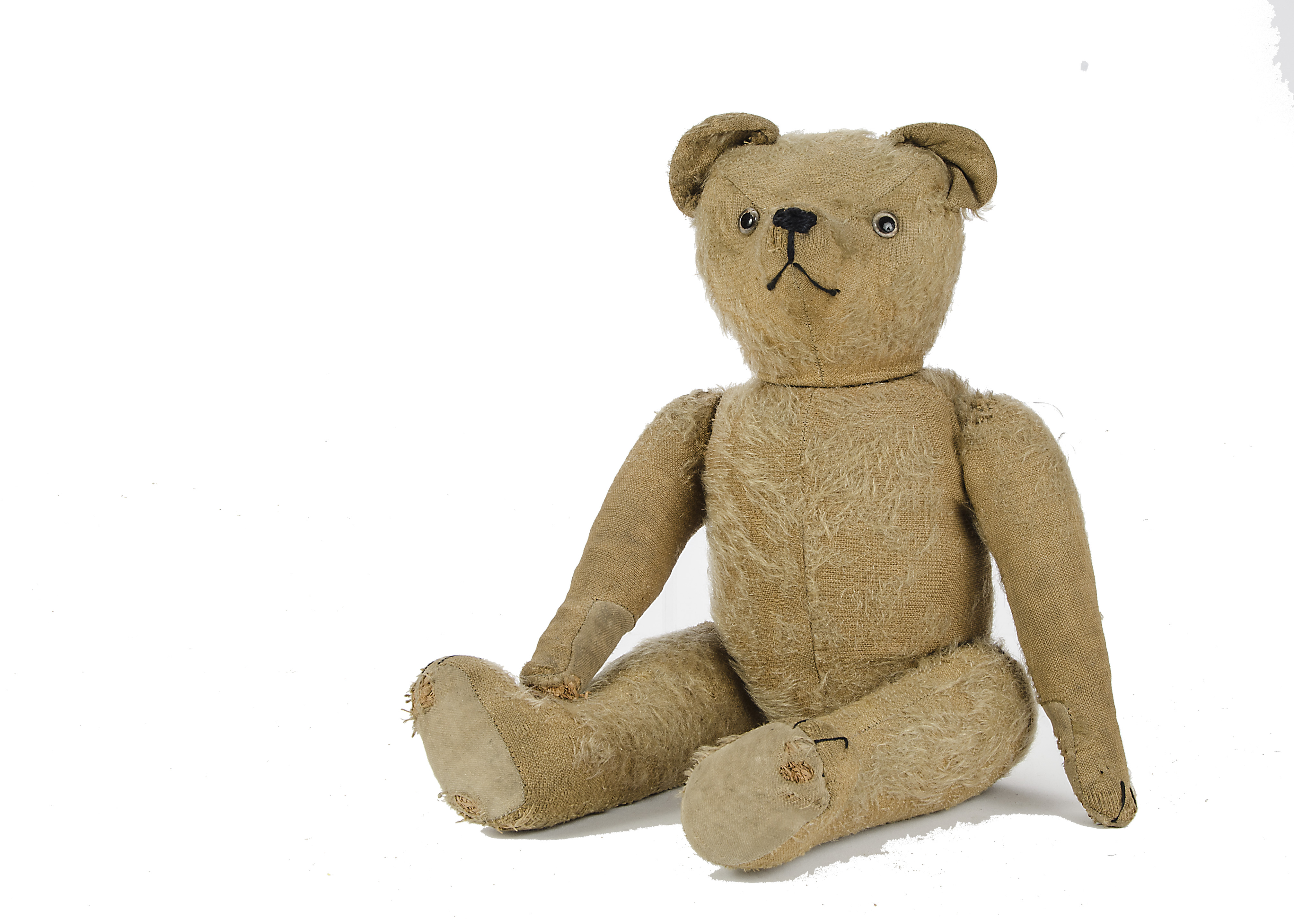 A FADAP French Teddy Bear, 1930s, with dark blonde mohair, clear and black glass, pronounced muzzle,