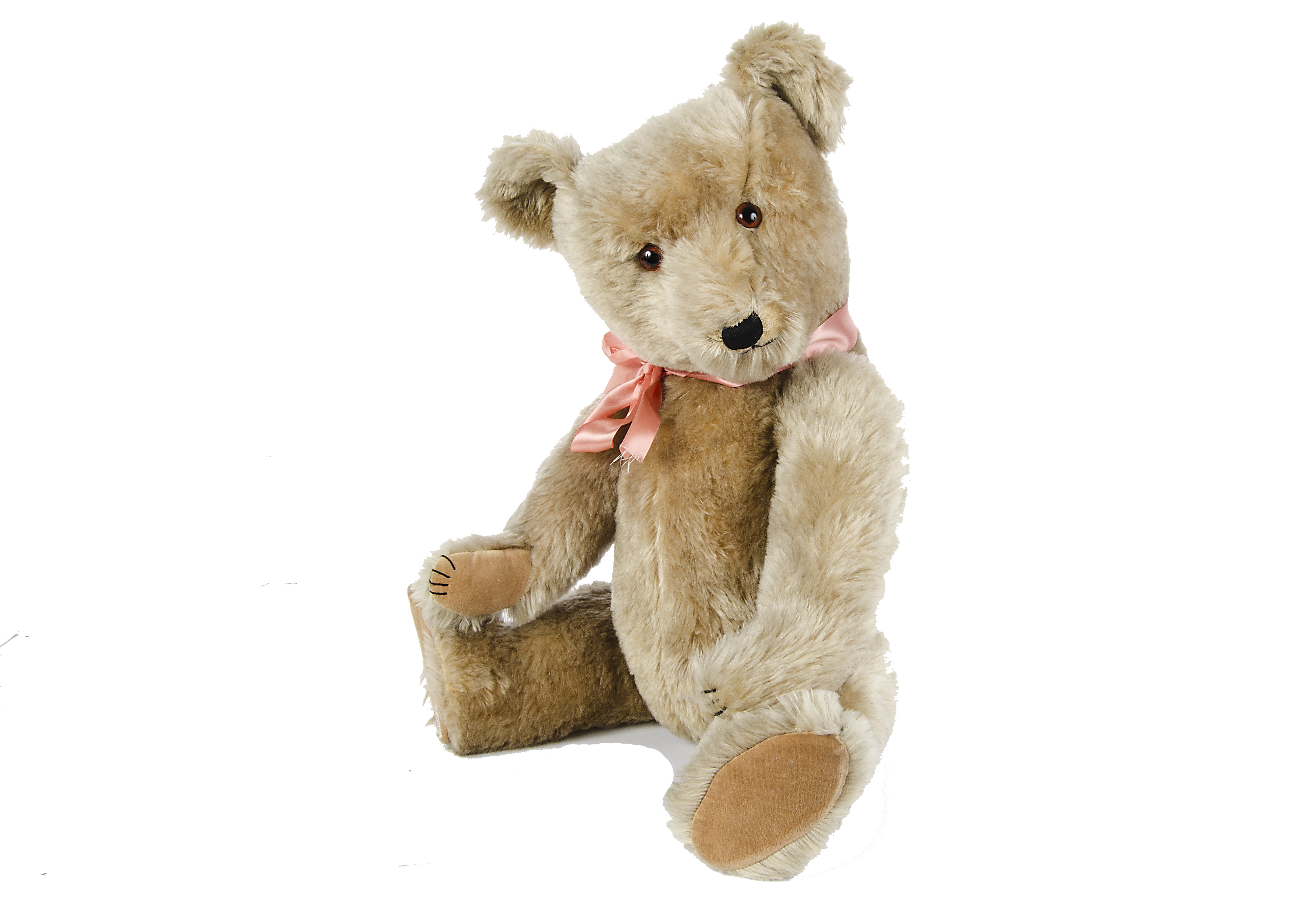 A fine Chiltern Hugmee Teddy Bear, 1950s, with blonde mohair, orange and black glass eyes, black - Image 3 of 3