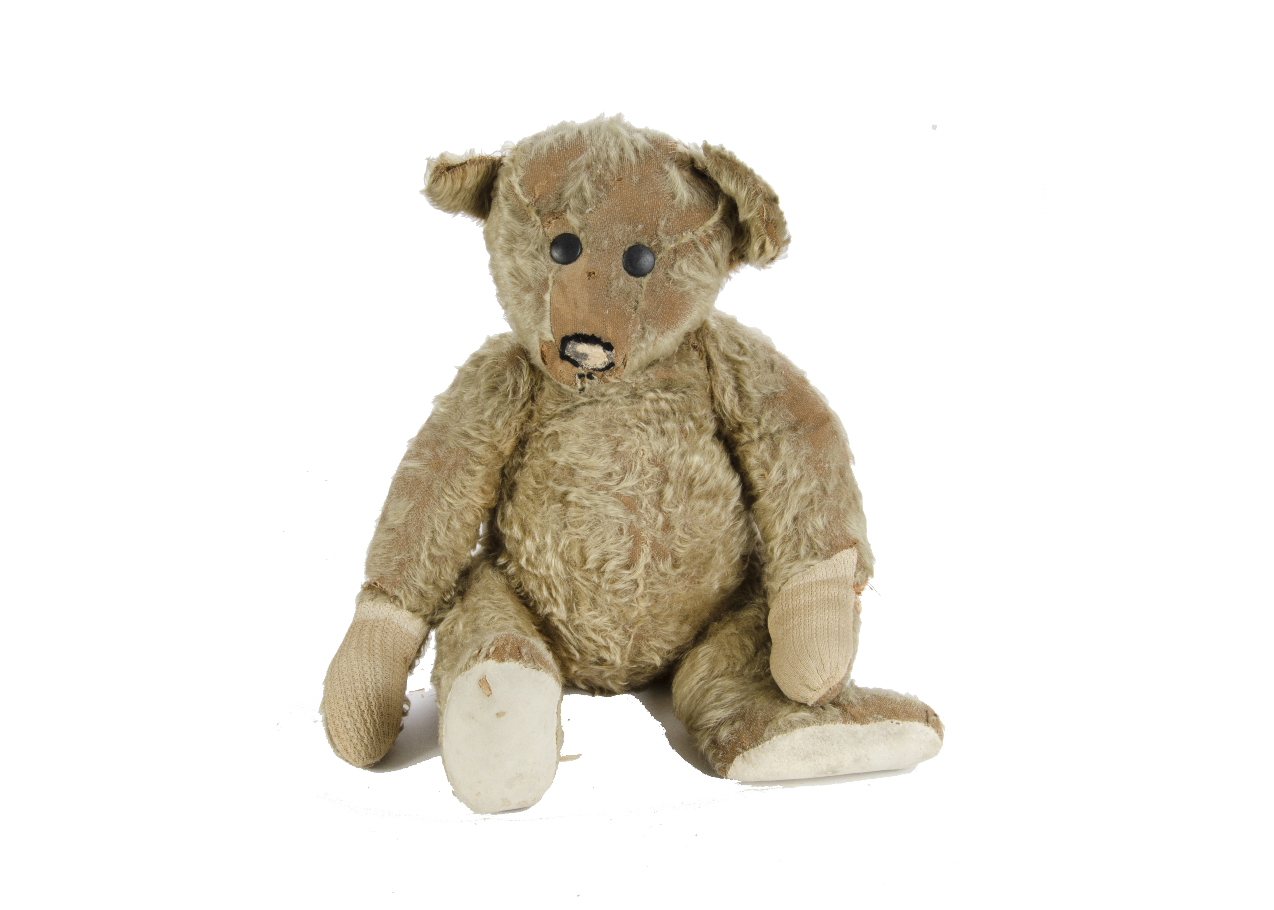 An early German Teddy Bear, circa 1908, the childhood bear of Dorothy Fraser, possibly Strunz,