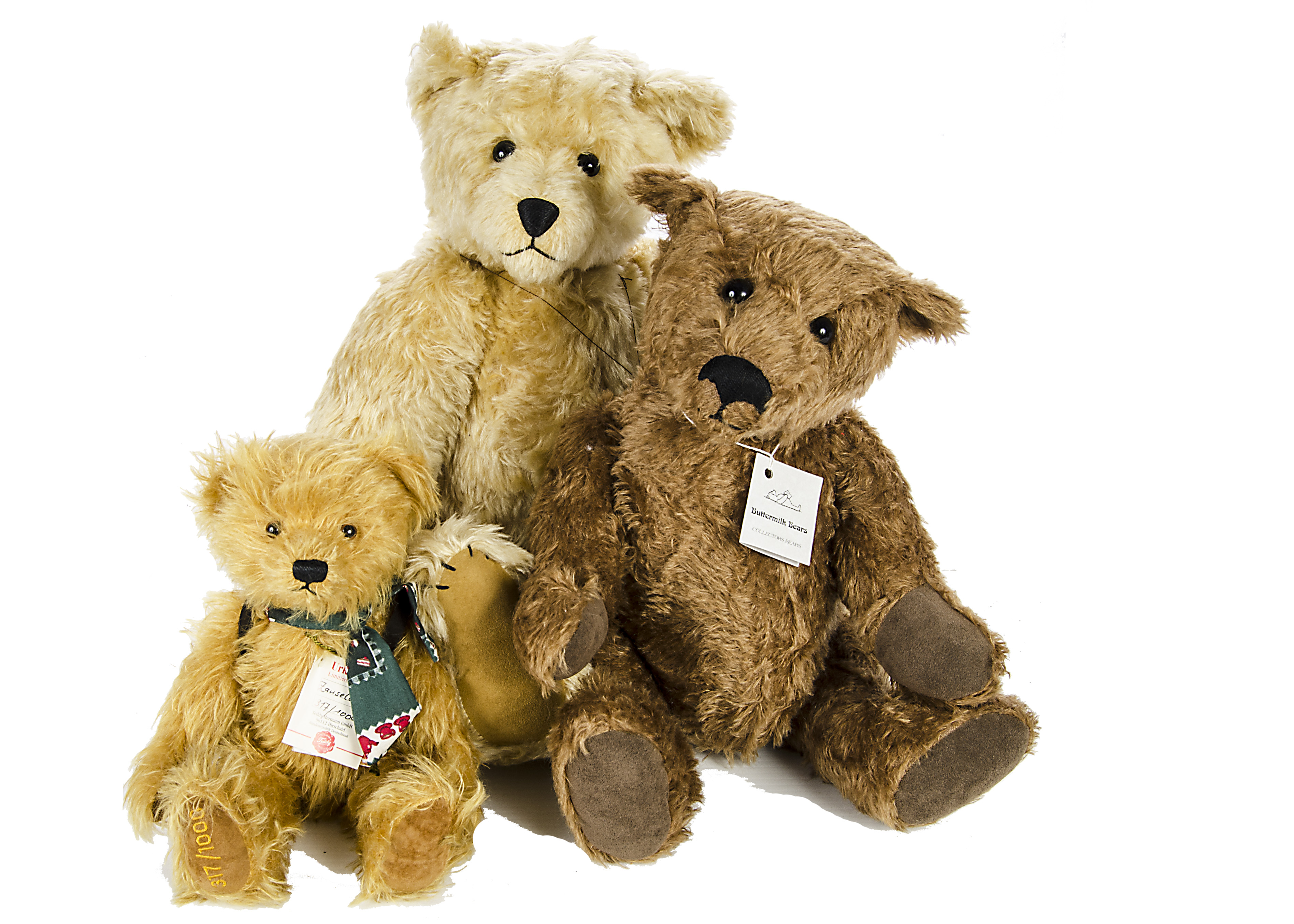 Two Artist Teddy Bears: an Orchard Bears Hindley - 23in. (59cm.) high; and a Button Milk Bears Jack,