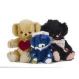 Three Merrythought Limited Edition Cheeky Teddy Bears: a black Cheeky Marjorie for Witney, 19 of