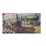 A Chad Valley GWR Jigsaw ‘Old and New’ featuring Lord of the Isles and King George V, made up on