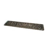 Locomotive Nameplate ‘Sao Domingos’: in Portuguese language from locomotive ‘São Domingos’ which