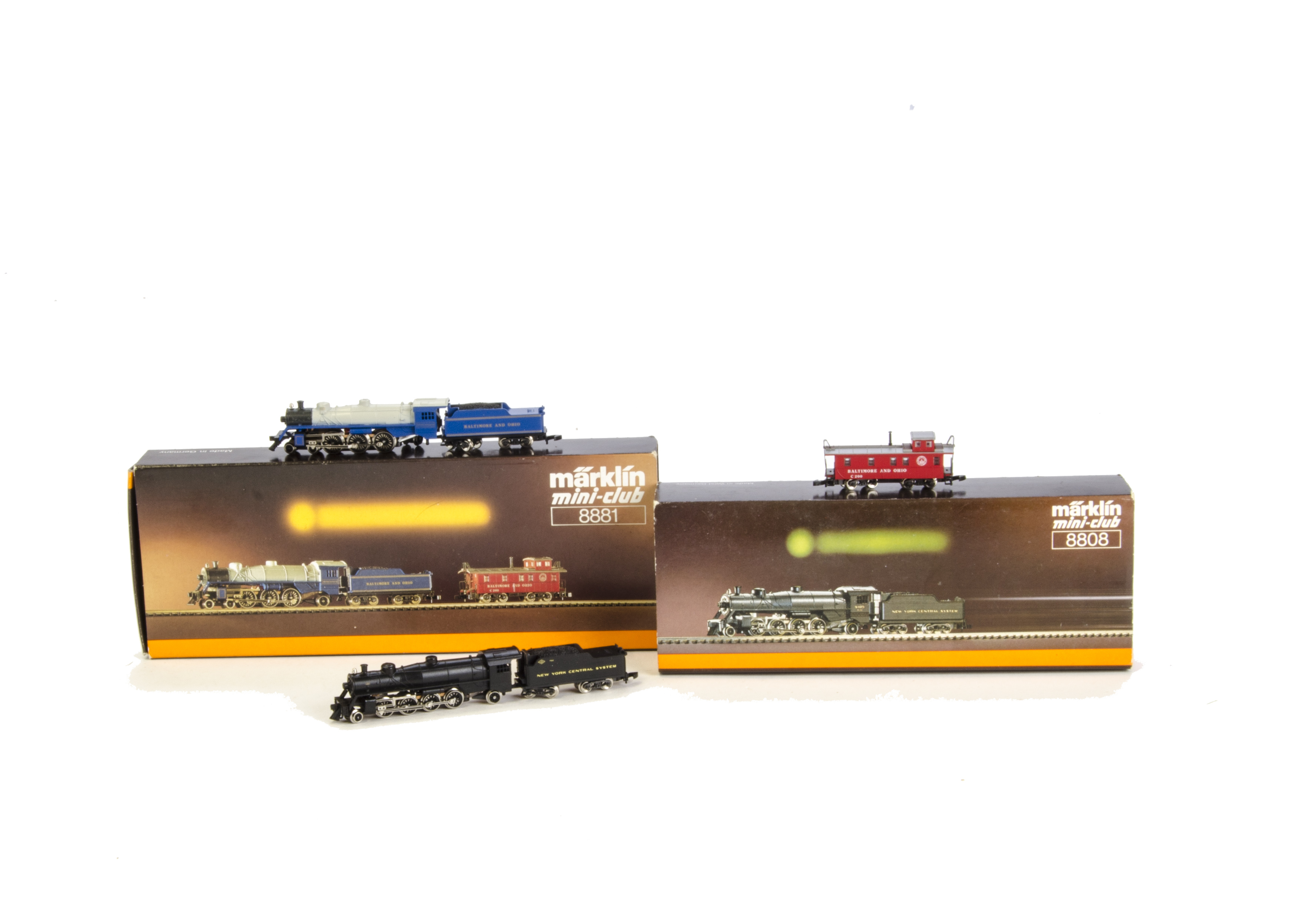 Z Gauge American Locomotives by Märklin Mini-Club: comprising ref 8881 Baltimore and Ohio 4-6-2
