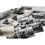 A box of assorted railway photographs: including Southern locomotives and stations, North Stafford