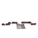 Z Gauge Continental Steam Locomotives by Märklin Mini-Club: all in DB black/red livery, comprising