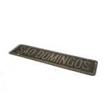 Locomotive Nameplate ‘Sao Domingos’: pair to the previous lot, ex-loco condition, subsequent