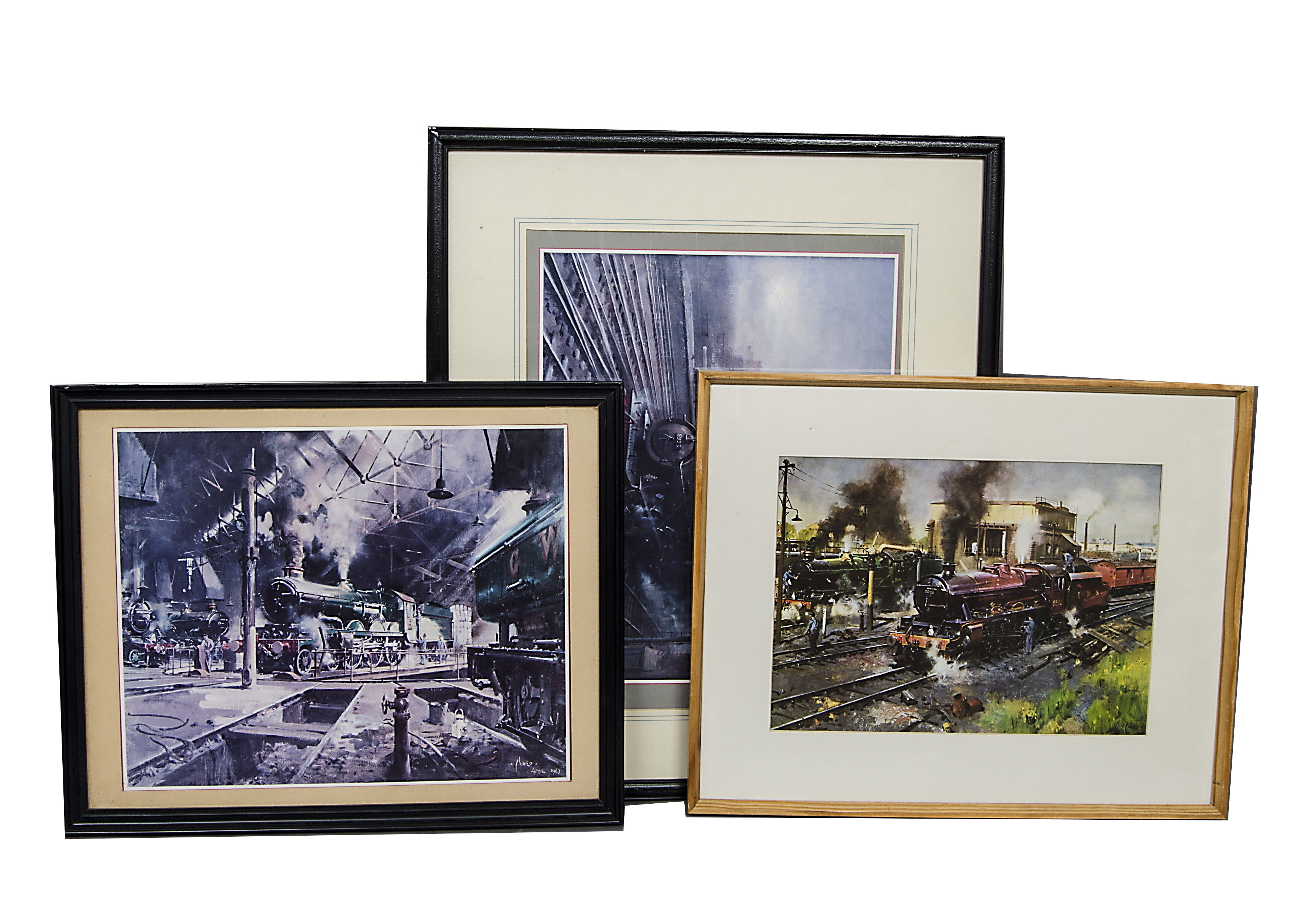 Terence Cuneo Framed Railway Prints: ‘Castles at Tyseley’, 5593 LMS Jubilee ‘Kolhapur’ and ‘