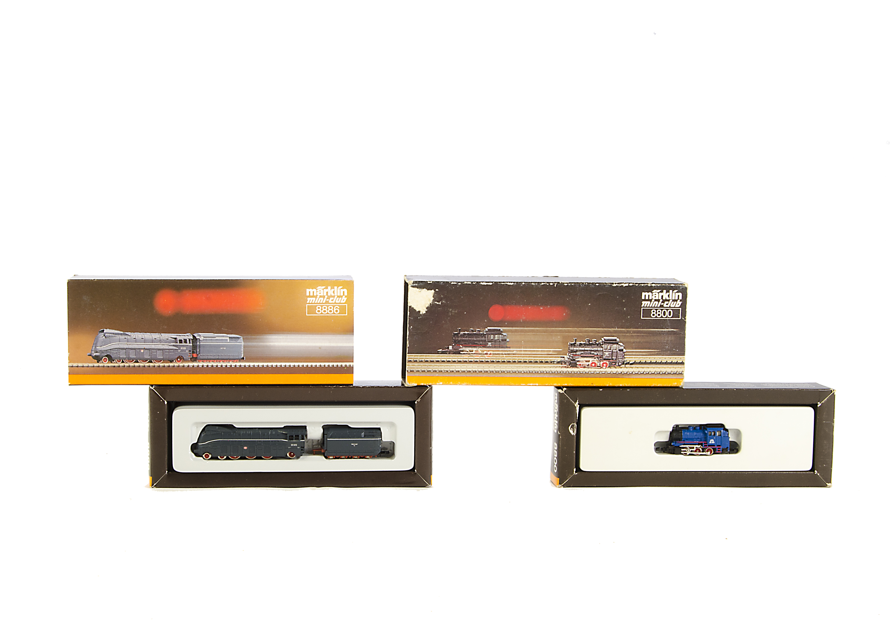 Z Gauge Continental 4-6-2 Tender Locomotives by Märklin Mini-Club: comprising ref 8886 streamlined