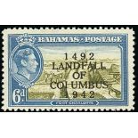 Bahamas— 6d. olive-green and light blue, variety coiumbus" (R.5/2), fresh lightly mounted mint.