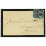 (x) Barbados1868 (5 Sept.) small mourning envelope from Bridgetown to St. Lucy, bearing 1861-70