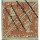 (x) Cape of Good Hope1853 Slightly Blued Paper1d. deep brick-red pair with good to large margins