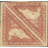 (x) Cape of Good Hope1853 Plate Proofs1d. rose with watermark sideways, a pair with good to large