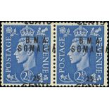 (x) British Occupation of Italian ColoniesSomalia1948 25c. on 2½d. light ultramarine pair showing