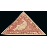 (x) Cape of Good Hope1855-64 White paper1d. rose with clear to large margins, unused with large part